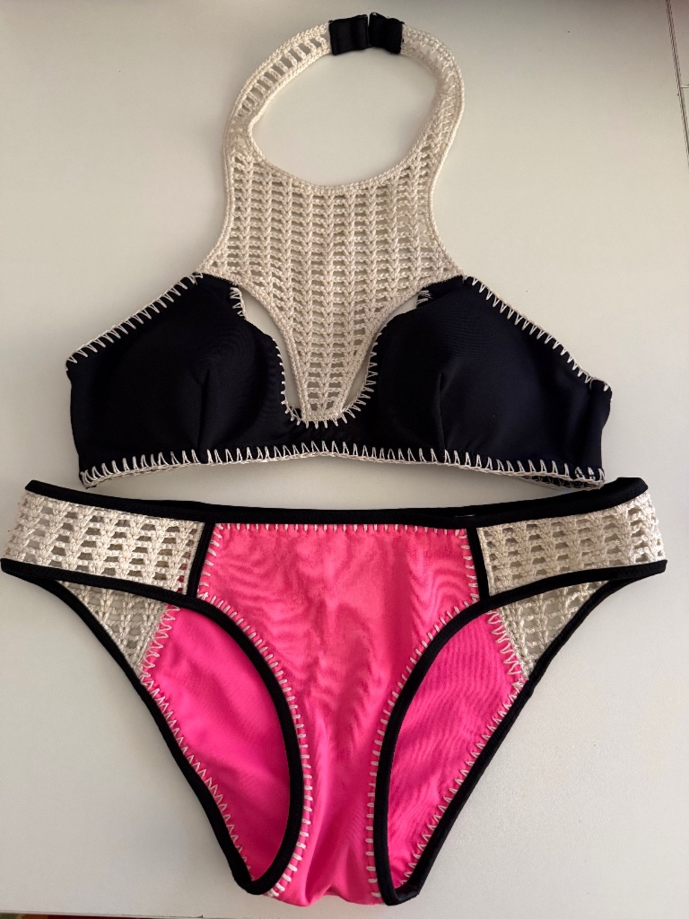 Victoria's Secret Archives Crochet Scuba High-Neck Bikini Set-2piece Size Medium